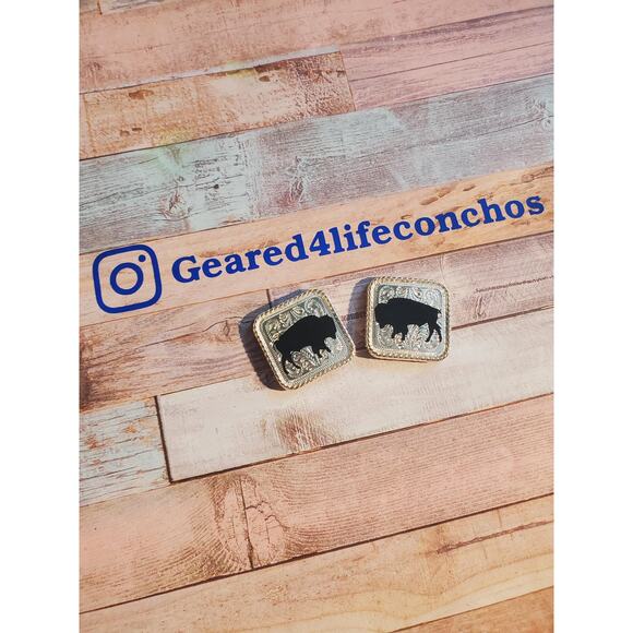 Buffalo concho, southwestern design tack, Native American tack, saddle conchos - Picture 4 of 5